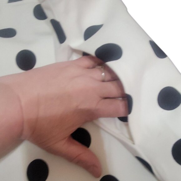 White Black Polkadot A-line Skirt 24W Retro Rockabilly Pockets Crinoline Lined - Picture 14 of 15